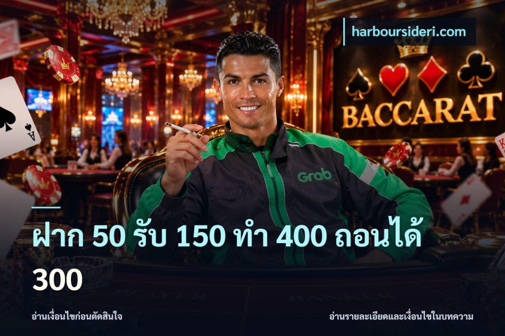 ฝาก 50 รับ 150 ทํา 400 ถอนได้ 300