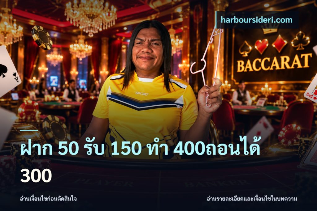 ฝาก 50 รับ 150 ทํา 400ถอนได้ 300