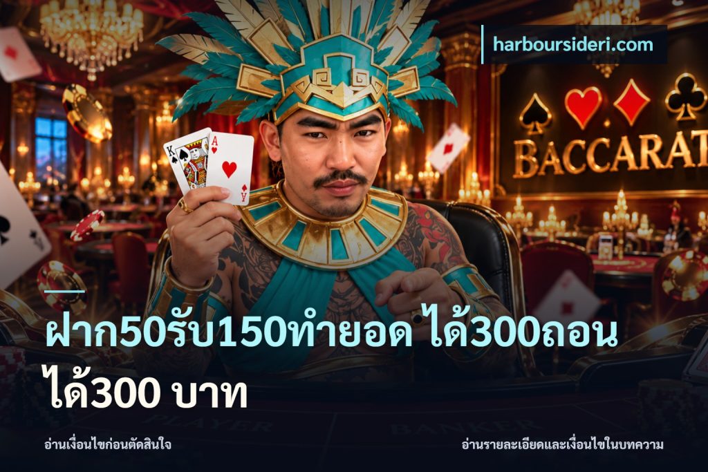 ฝาก50รับ150ทํายอด ได้300ถอนได้300 บาท