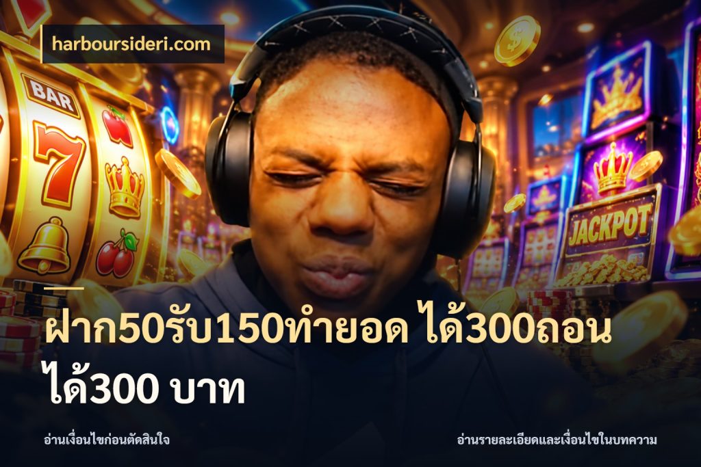 ฝาก50รับ150ทํายอด ได้300ถอนได้300 บาท จับคู่โบนัสกับสไตล์เกมที่ชอบ กับ harboursideri.com