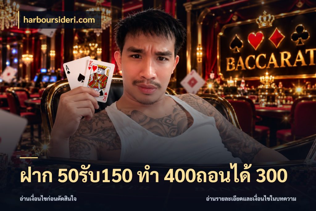 ฝาก 50รับ150 ทํา 400ถอนได้ 300 เปิดมุมโปรให้เข้ากับเกมแนวโปรด กับ harboursideri.com