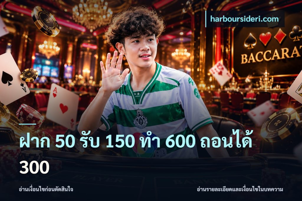 ฝาก 50 รับ 150 ทํา 600 ถอนได้ 300