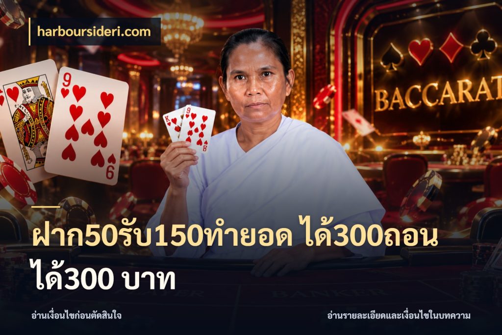 ฝาก50รับ150ทำยอด ได้300ถอนได้300 บาท ยอดฝากและยอดรับในมุมของคนชอบลุ้น กับ harboursideri.com