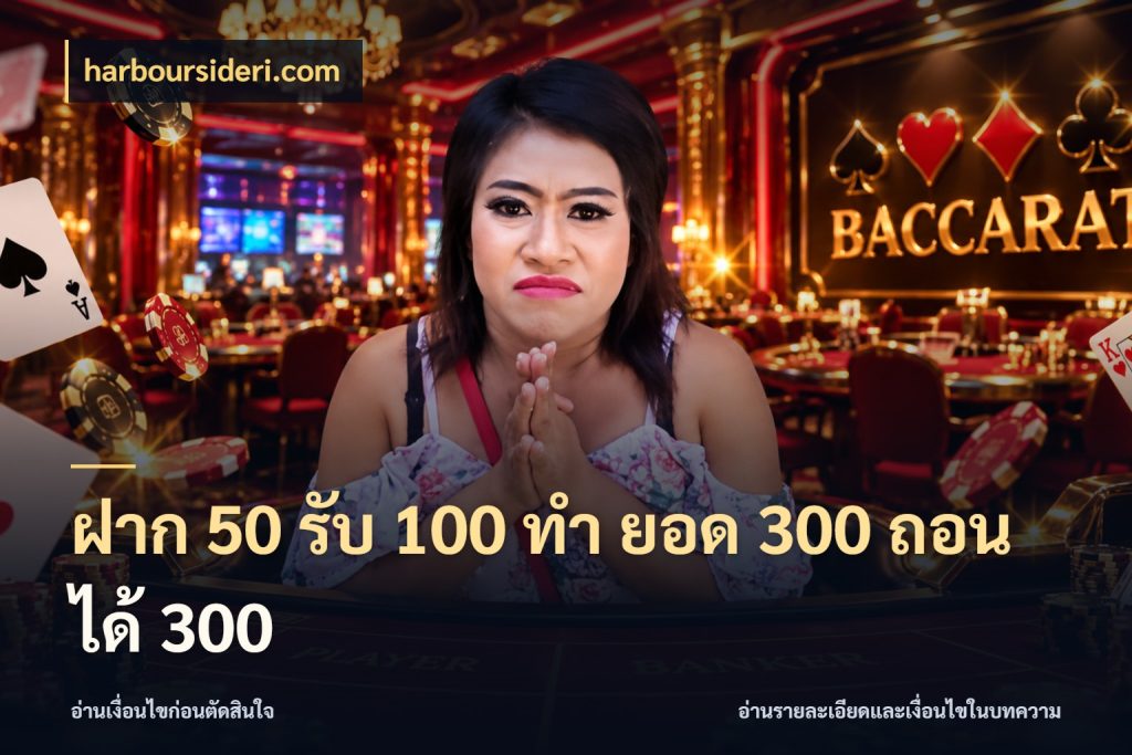 ฝาก 50 รับ 100 ทํา ยอด 300 ถอนได้ 300 จับคู่โบนัสกับสไตล์เกมที่ชอบ กับ harboursideri.com