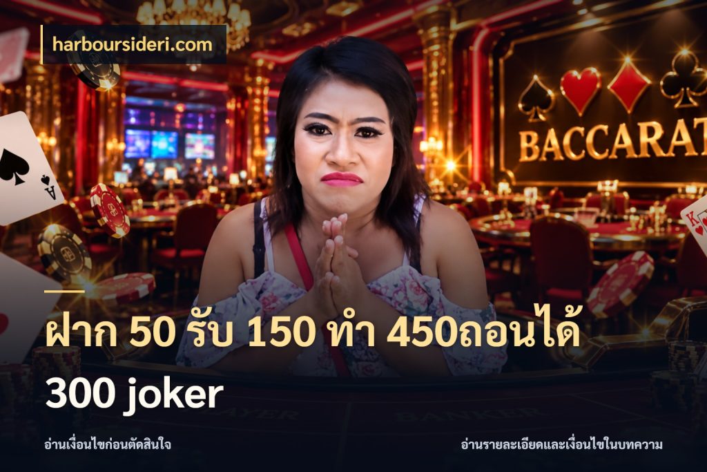 ฝาก 50 รับ 150 ทํา 450ถอนได้ 300 joker harboursideri.com สีสันของโปรฝากและยอดรับ